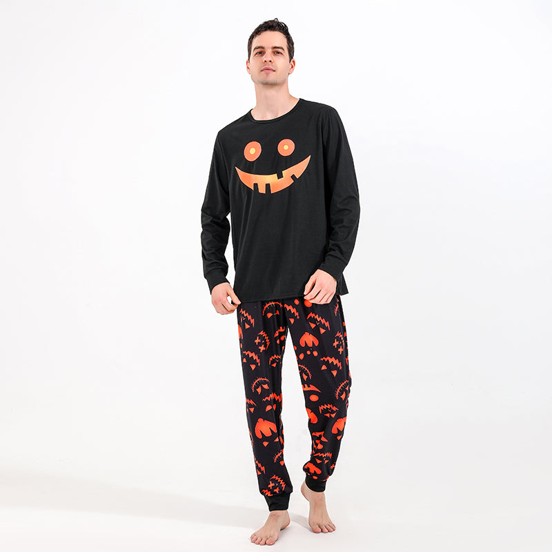 Men's And Women's Fashion Halloween Luminous Print Pajama Set