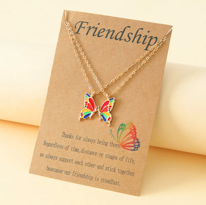 European And American Personality Alloy Drop Oil Butterfly Pendant
