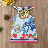 Bright Floral Matching Party Dresses for Mother Daughter