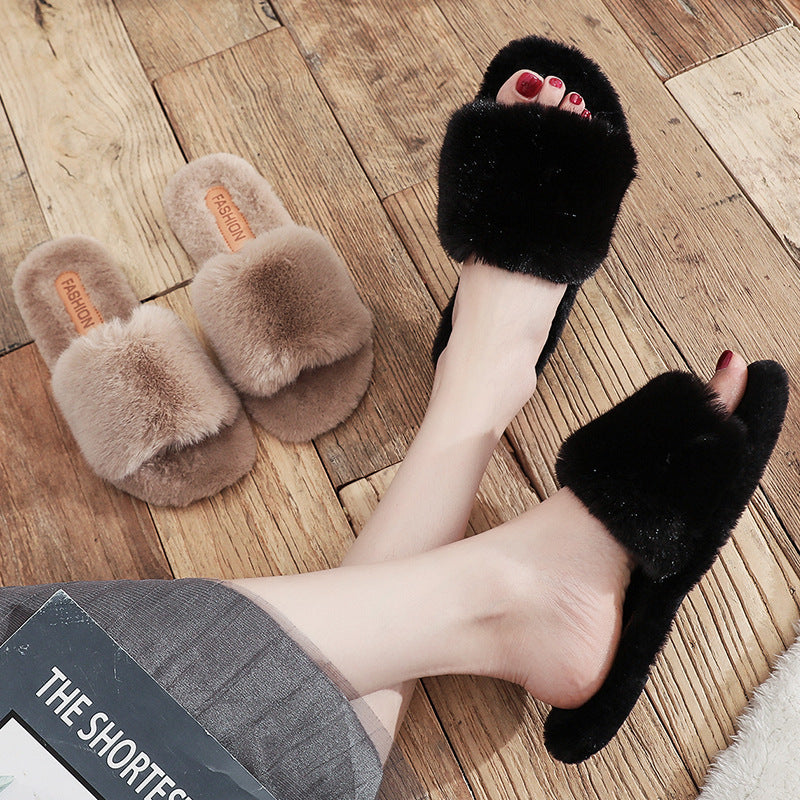 Candy Color Simple Home Wear Thickened Warm Cotton Slippers