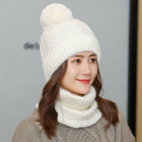 Ladies Fleece Hat Trendy All-match Knitted