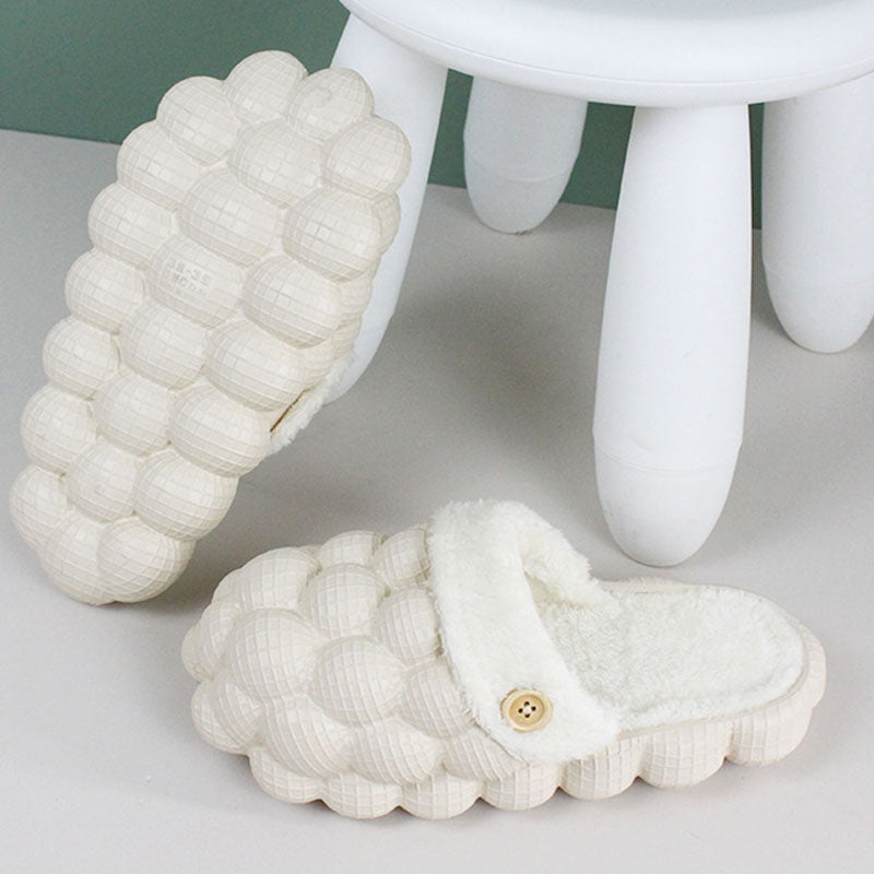 Bubble Shoes With Plush Home Slippers Warm Lovers Couple Slippers Winter Fashion