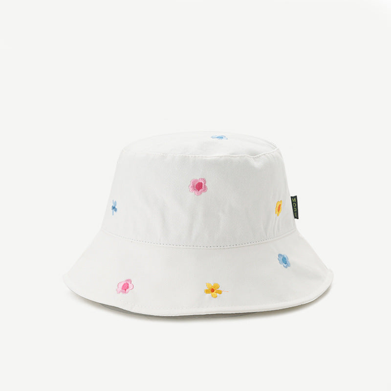 Women's Flower Embroidered Sunshade Bucket Hat